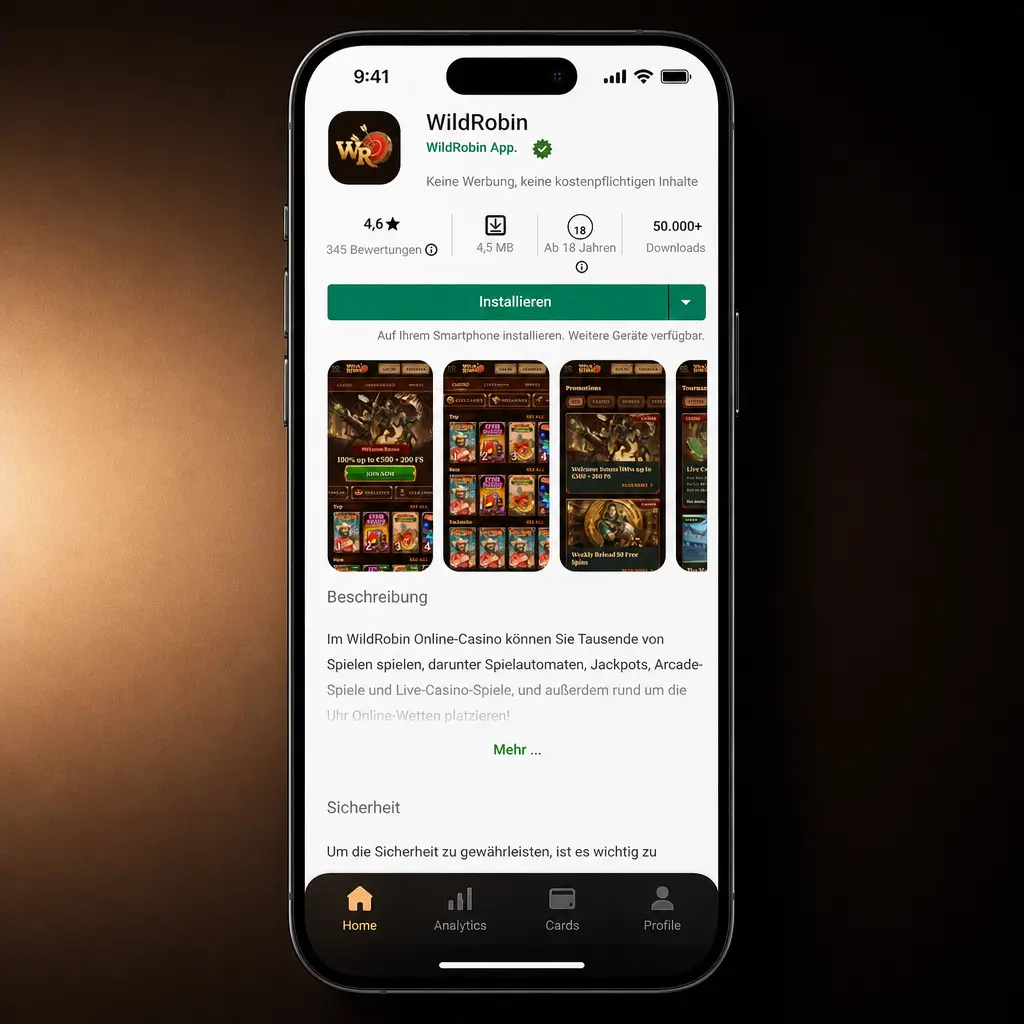 Android-Smartphone mit Wild Robin APK-Download und Schritten zur Installation der App