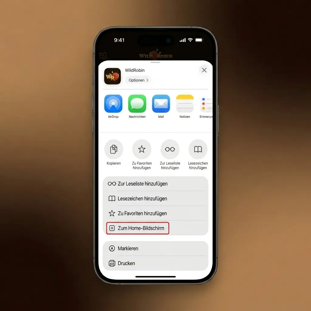 iPhone-Installation Schritt für Schritt: iOS herunterladen, Safari-Option wählen, Web-App hinzufügen und einloggen