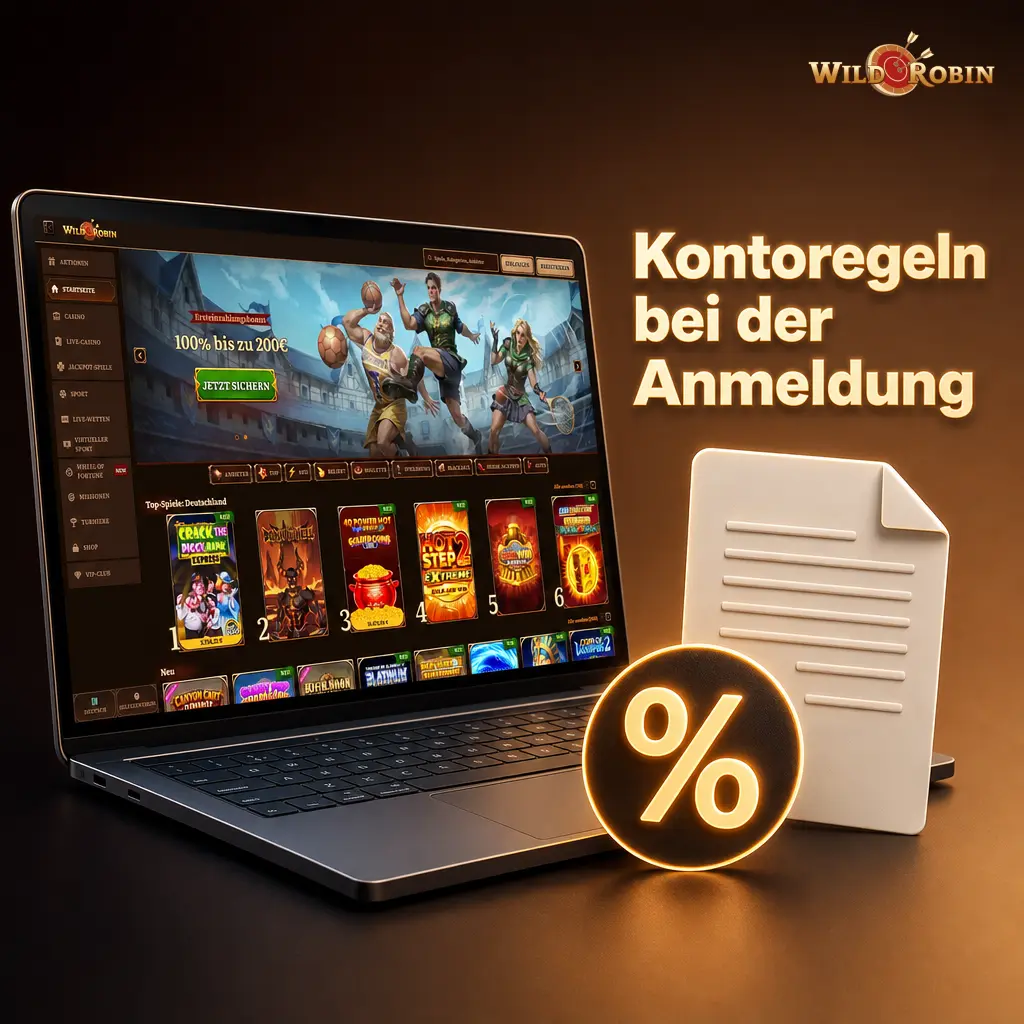 Kontoregeln bei der Anmeldung: Ein Konto pro Spieler, gleiche Daten für Ausweis und Zahlung verwenden