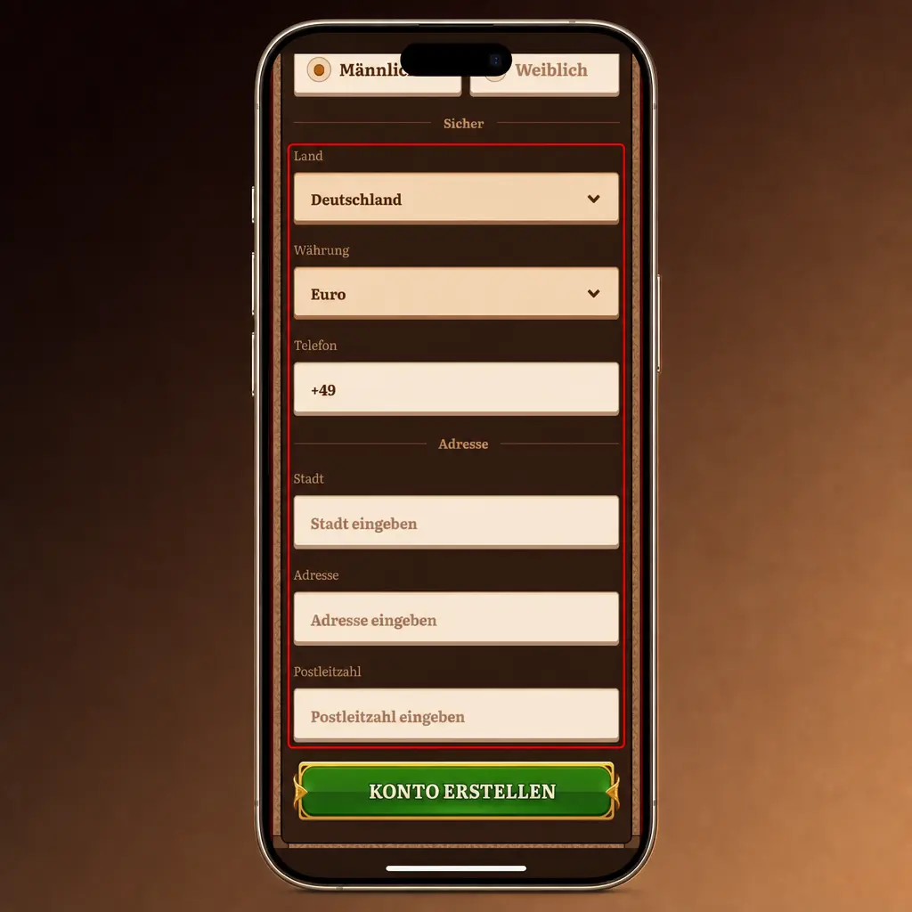 Anleitung zum Erstellen eines neuen Kontos in der App mit Registrierung, Datenprüfung und Verifizierung