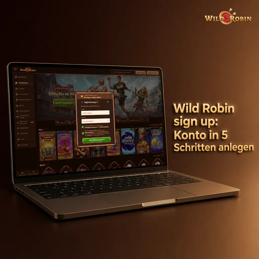 Wild Robin Registrierung: Konto in 5 Schritten mit E-Mail, Adresse, EUR und Verifizierung anlegen
